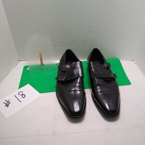 Preowned Men's 12D Giovanni Koleman Black Leather Double Monk Strap Dress Shoes